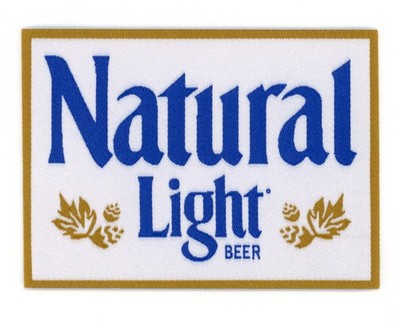 Natural Light Beer Patch   Vintage Brewery Logo Embroidered Iron-On Sew-On Retro