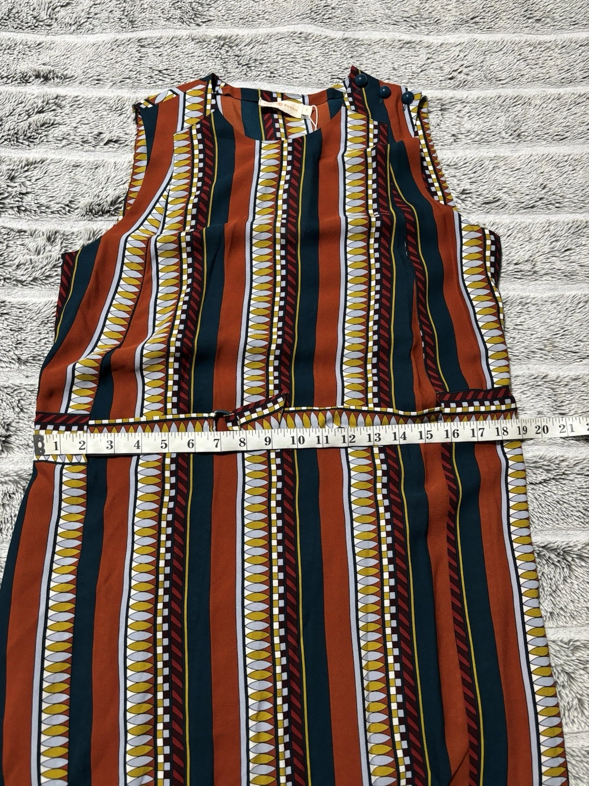 Abito midi in seta a righe Tory Burch nuovo con etichetta "Oceano Eden Julia". Taglia 8