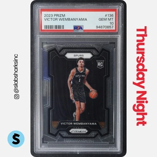 2023 PANINI PRIZM #136 VICTOR WEMBANYAMA RC ROOKIE PSA 10