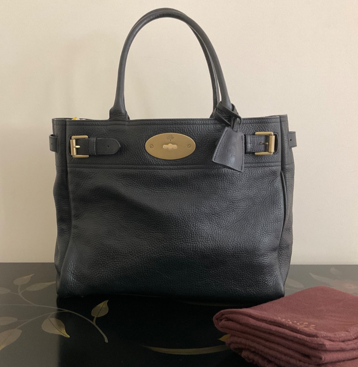 VGC Mulberry BAYSWATER TOTE in Black NVT Leather & Dustbag
