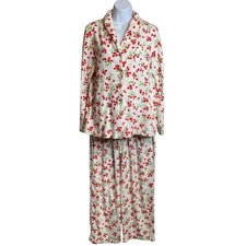 Carole Hochman Women's Floral Two Piece Pajama Set Size M Loungewear Cozy Soft