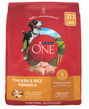 Purina One Dry Dog Food for Adult Dogs High Protein, Real Chicken Rice,31.1 Lb