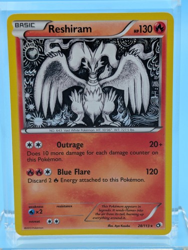 Reshiram 28/113 Holo - Rare - Pokémon Legendary Treasures - MP - See Video