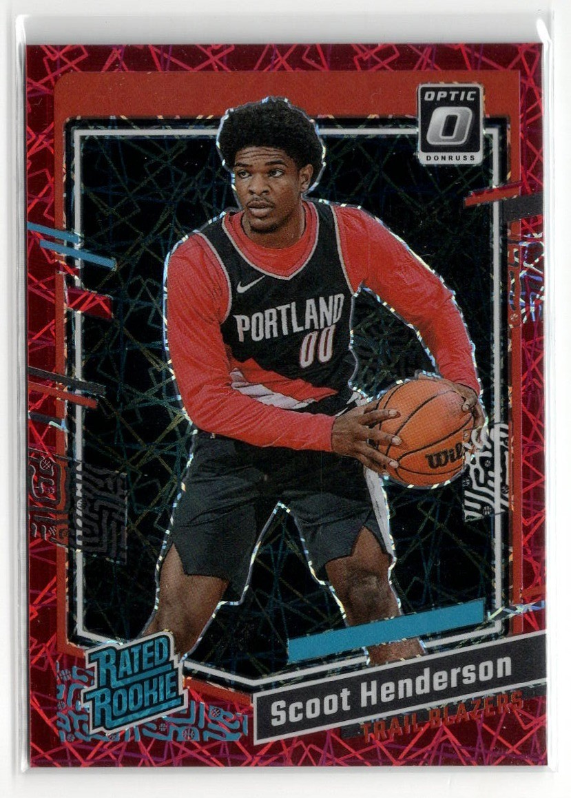 2023-24 Panini Donruss Optic #239 Scoot Henderson Red Velocity Prizm RC /299 SP