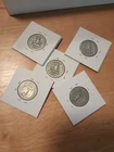 (5) 1940's Washington Quarters 90% Silver Content Circulated