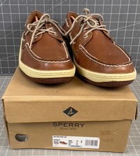 Sperry Billfish 3-Eye Boat Shoe Men's Lace up Casual Shoes Dark Tan 12 Leather