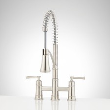 Signature Hardware SHXCBE307ZSS Beasley Two Handle Pull Down Bridge Kitchen