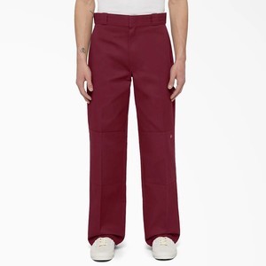 slim fit dress slacks Velvet Suit - Double Breasted Suit - Burgundy Suit main image 1