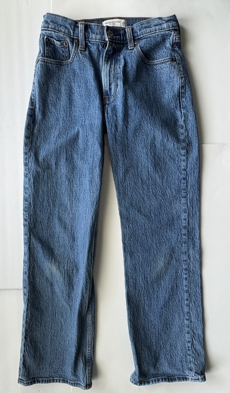 Abercrombie Fitch Jeans Womens 23 short The Baggy Low Rise Medium Wash Denim