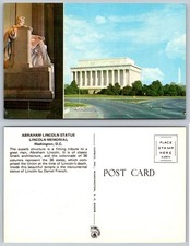Lincoln Memorial Postcard Washington DC Abraham Lincoln Statue Capsco Chrome