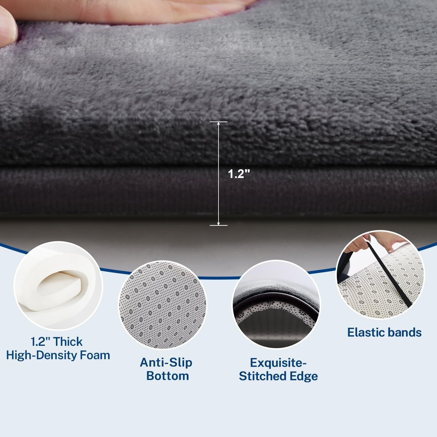 79x118'' Thick Extra Large Baby Play Mat Memory Foam Nursery Rug for Crawling