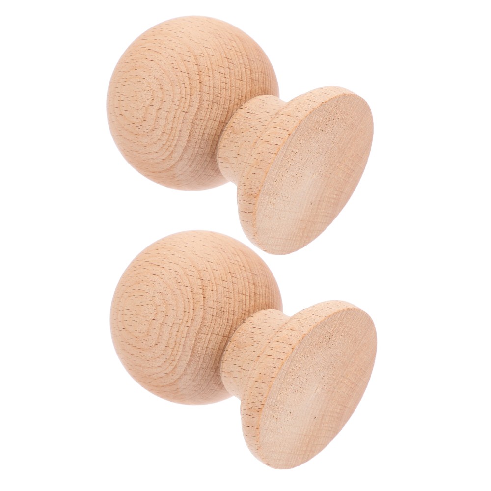 2pcs Bed Post Finials: 6 cm Ball Finial Tops Wooden Fence Topper Caps - Curtain