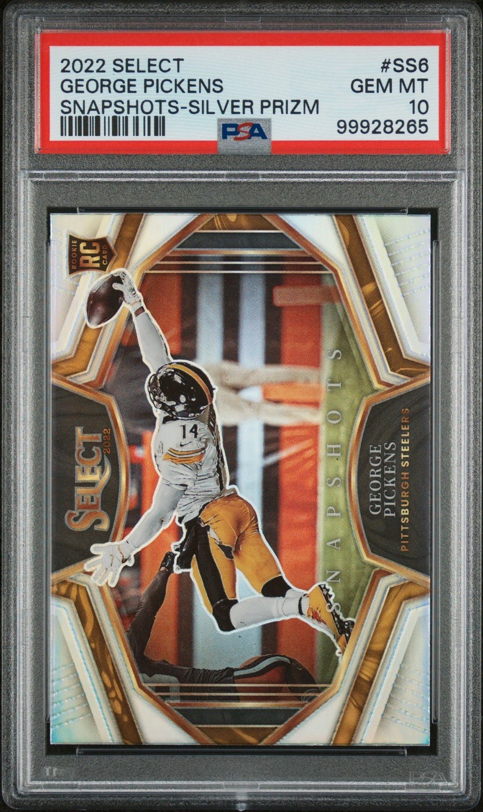 2022 Panini Select Snapshots George Pickens #SS-6 Silver Prizm (RC) PSA 10