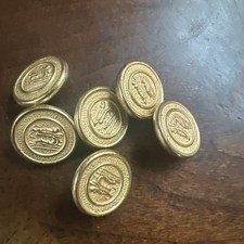 VTG 6 Brass Uniform Buttons Dragon Mascot 1/5 in width and 1.5  inches diameter