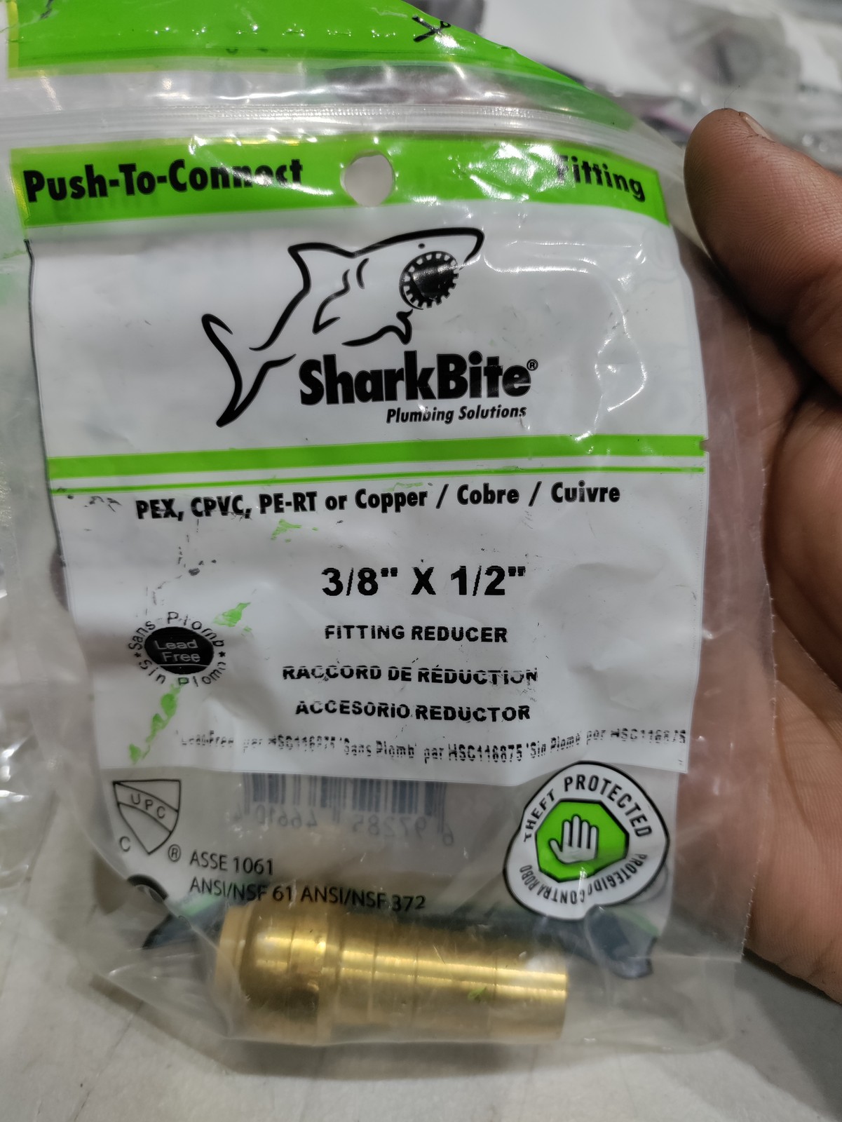 SharkBite U719LFA / Green 3/8 in x 1/2 in Fitting Reducer