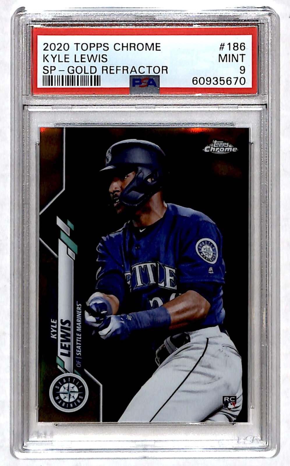 2020 Topps Chrome Gold Refractor Kyle Lewis RC /50 PSA 9