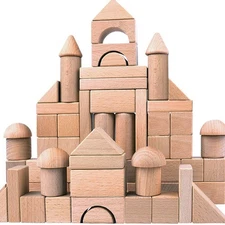 Migargle Wooden Building Blocks Set for Kids - Stacker Stacking Game Construc...