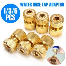 1/2" Brass Garden Hose Connector Watering Water Hose Pipe Tap Adaptor Fitting