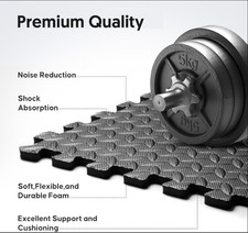 New Puzzle Exercise Mat EVA Foam Tiles 16 Pack 64 Sq Ft Black