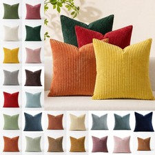 NEW Corduroy Plain Plush Cushion Cover Soft Pillow Case Home Decor 16" 18" 20"