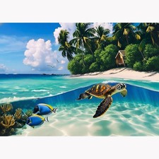 Beach Diamond Painting Kit for Adults 16 x 12 Inch DIY Craft