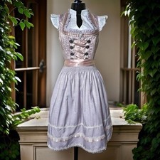 New 2XL Oktoberfest Lavender Purple Jacquard Dirndl Dress Bavarian German