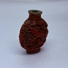 红色树脂主要古董中国鼻烟壶| eBay