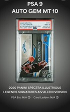 2020 Spectra Allen Iverson Illustrious Legends Signatures /49 PSA 9 Auto 10