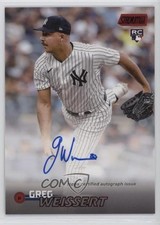 2023 Topps Stadium Club Auto Red Foil 23/50 Greg Weissert #SCBA-GW Auto 3c2