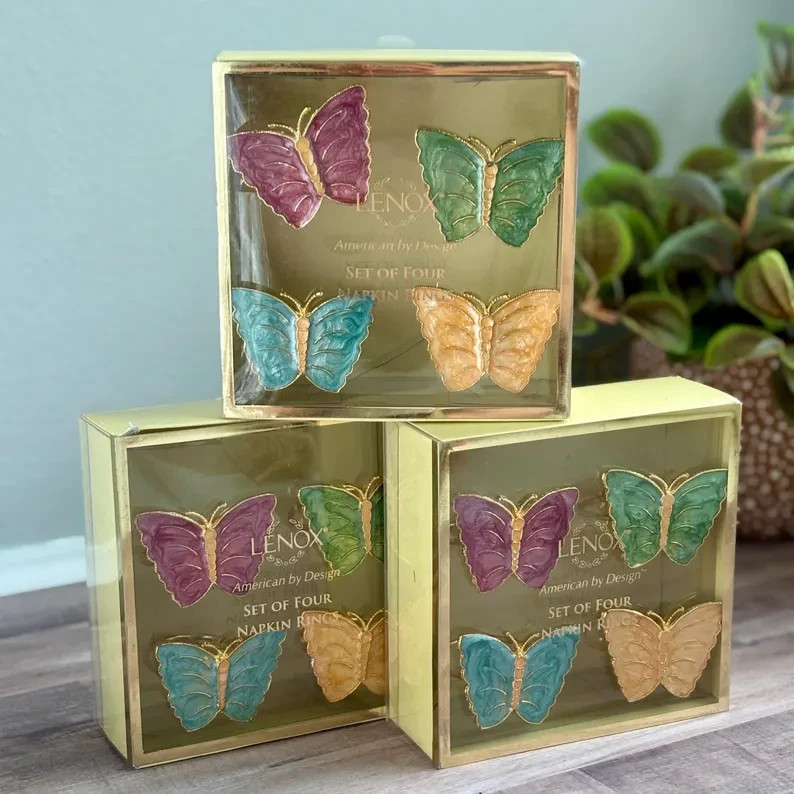 Table Decor Lenox Butterfly Meadow Napkin Rings Butterfly Meadow Piece Place Setting – Lenox Corporation