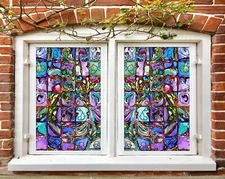 3D Purple Graffiti A274 Window Film Print Sticker Cling Stained Glass UV Amy