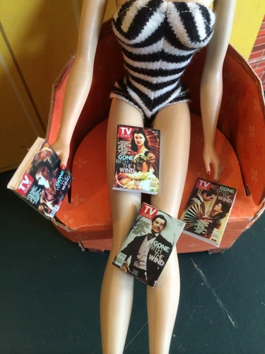 Vintage Barbie GONE WITH THE WIND TV GUIDES In Miniature!!  Set of Four!