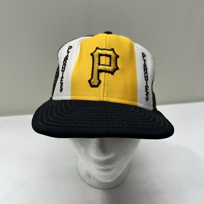 Pittsburgh Pirates Baseball Cap Vintage AJD Lucky-Stripes Nylon Mesh Made in USA