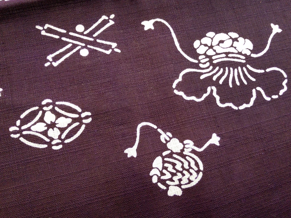 Винтажный японский Takara-zukushi фиолетовый хлопок Furoshiki в оригинальной коробке ноября 18-H - Изображение 3 из 3