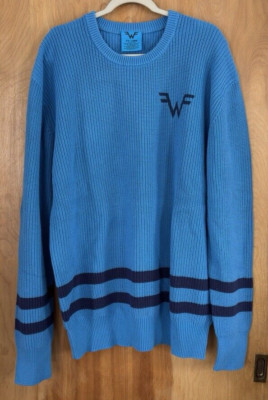Weezer Blue Fisherman Knit Sweater XXL Officially Licensed Sold Out NWOT
