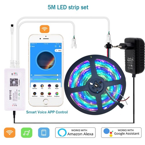 WS2811 LED strip RGB full color SP511E WiFi Smart controller Voice control kit - Picture 2 of 14