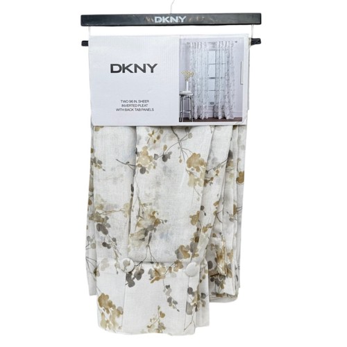 DKNY Wallflower transparente Vorhang Paneele 2-teiliges Set 96" x 32" cremefarben bunt