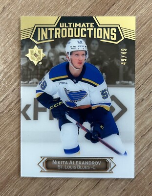 2022-23 Upper Deck Ultimate Introductions Nikita Alexandrov Rookie RC Gold /49