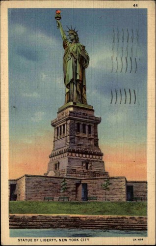 NEW YORK CITY Statue of Liberty Postkarte 1926 mit Nachgebühr Stempel gelaufen