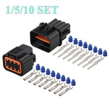 8 Pin Car Headlight Lamp Male Female Socket Connector Plug Kit For Audi BMW Ford