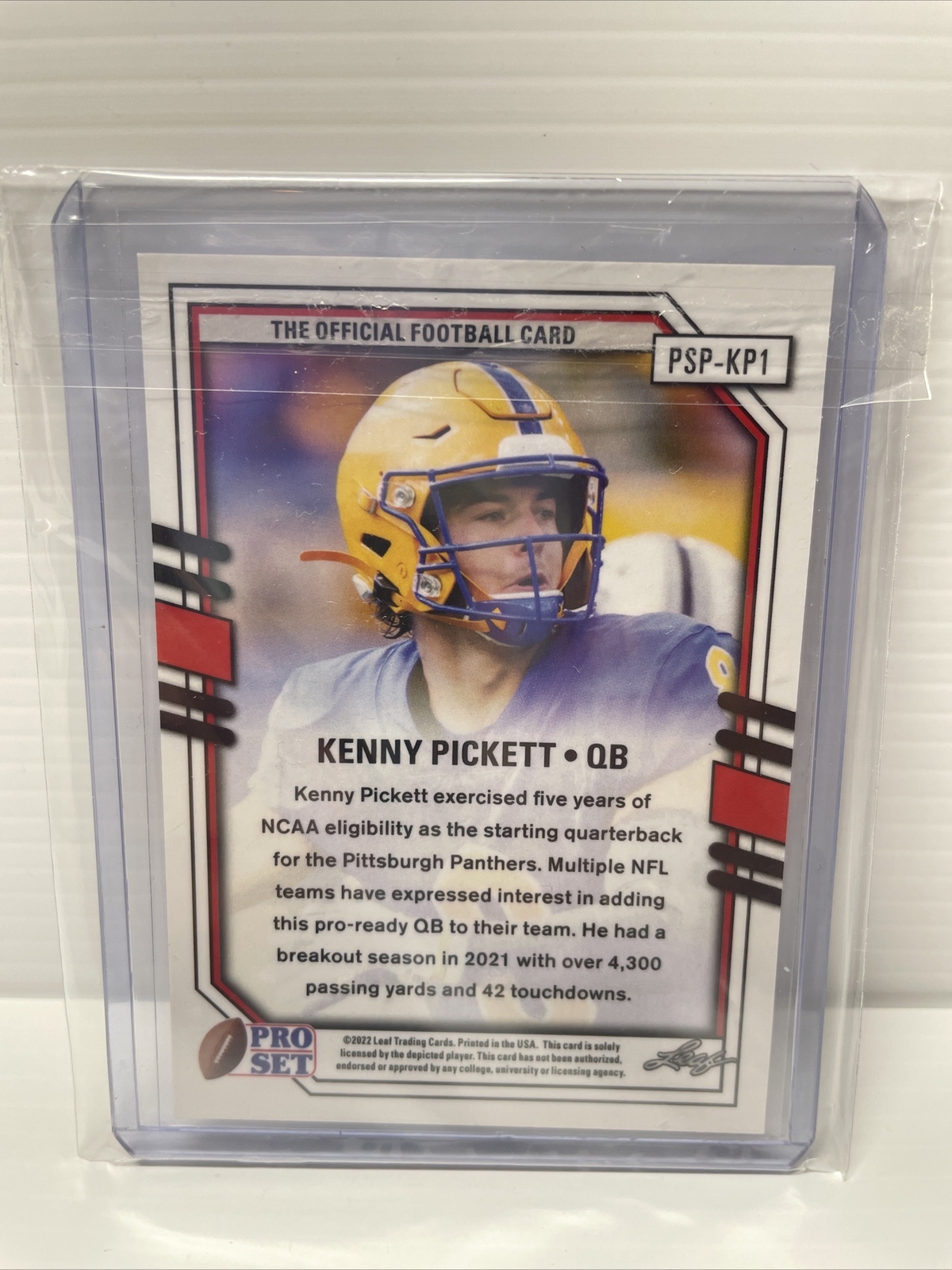 KENNY PICKETT 2022 Rookie Pro Set PSPKP1 PURPLE MOJO Prizm RC