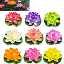 10pcs Artificial Flower Lotus Pad Floral Pond Tank Lillies Wedding Home Decor