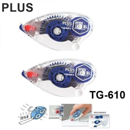 Plus Glue Tape Spin Eco TG-610 Double Sided Vellum Adhesive (2 pcs) - 第 1/9 張圖片