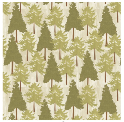 David Textiles Precut Sewing Fabric, Lodge Trees, 1 Yard, 36'' X 44''