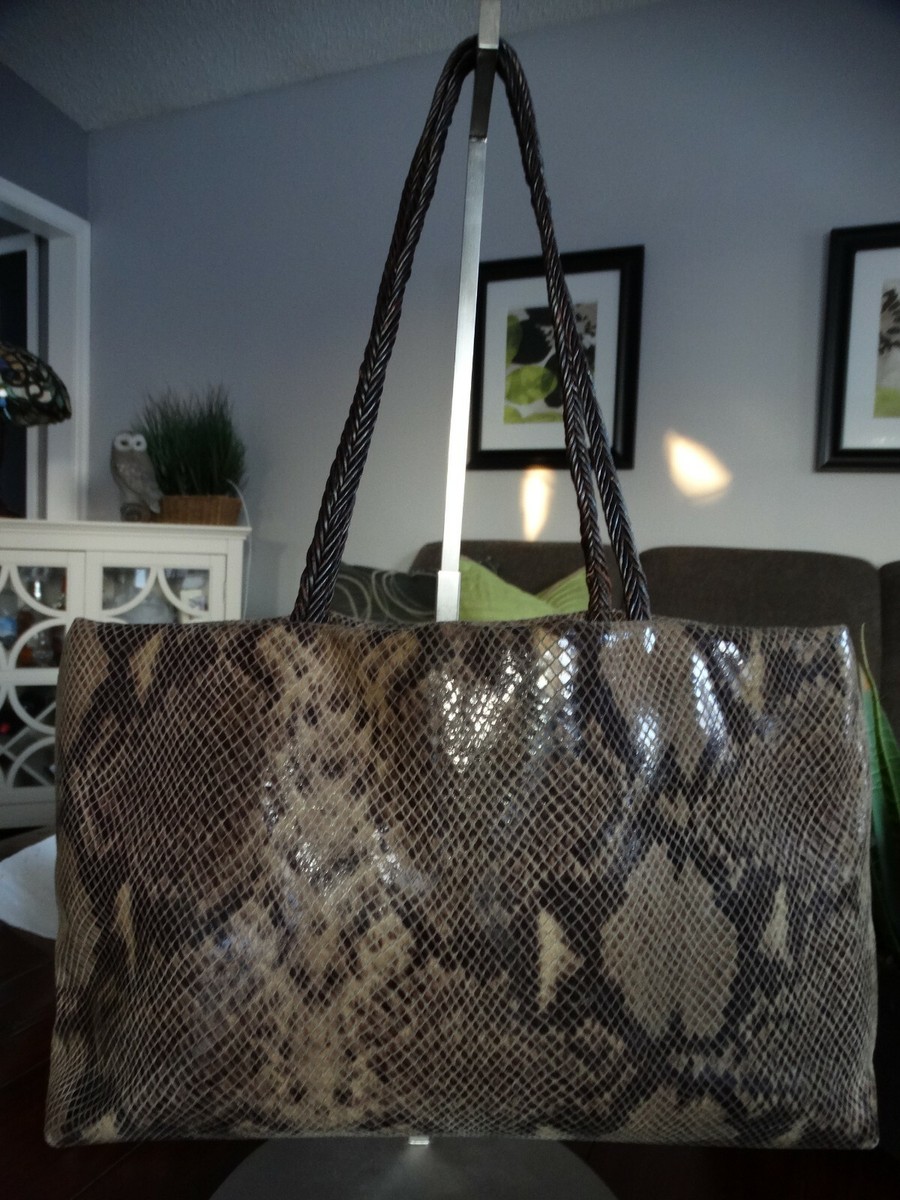 FALOR Made in Italy Leather Reptile embossed shoulder bag