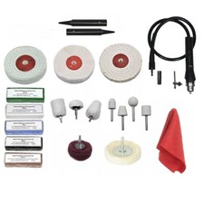 Tischschleifer Metall Polierset + flexible Antriebswelle Kit 4” x 1/2” Scheiben