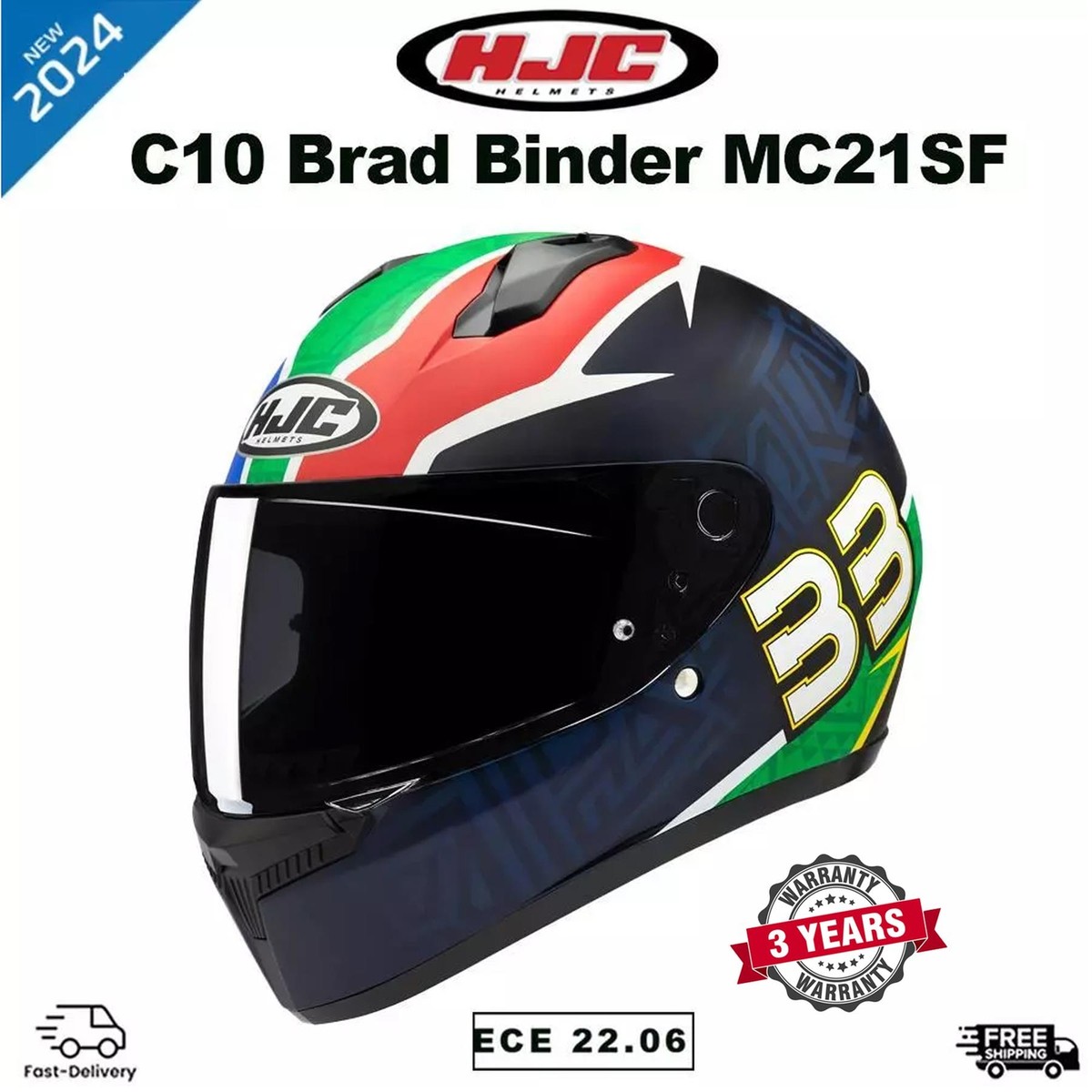 HJC C10 Brad Binder MC21SF Motorcycle Motorbike Touring Helmet ECE
