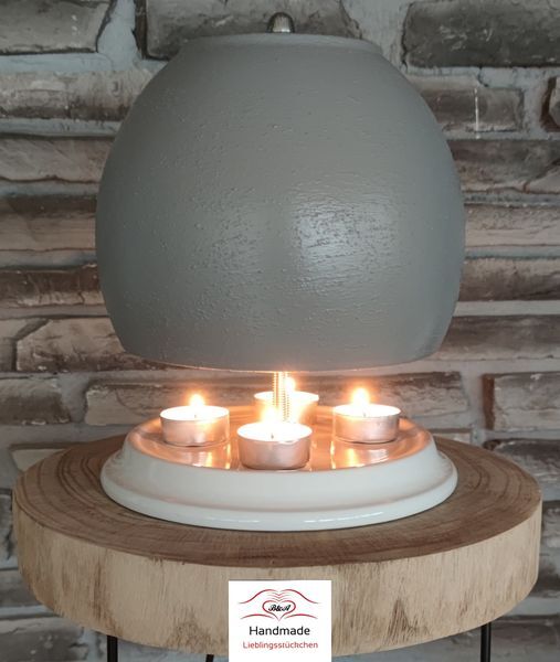 AKTION- TEELICHTOFEN - TEELICHTHEIZUNG - Beton-weiß-Style + 20 Teelichter - NEU