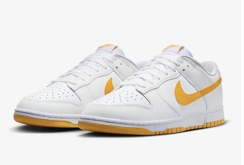 Size 9 - Nike Dunk Low White University Gold - Picture 3 of 11