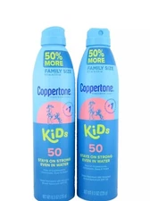 Coppertone KIDS Sunscreen Continuous Spray SPF 50 (6.9OZ, 2 Cans) 